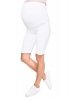 MijaCulture comfortable casual maternity 1/2 leggings shorts 1052 White